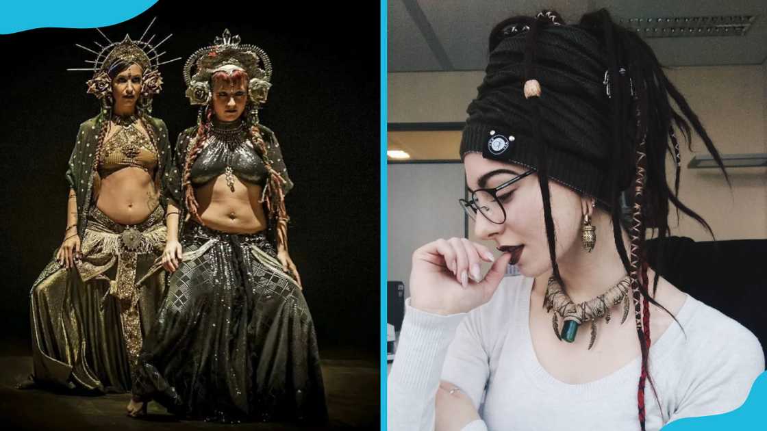 Women dressed in Tribal goth style Women dressed in Tribal goth style