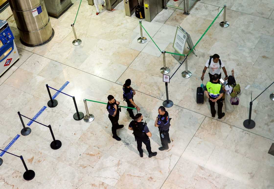 Airport security have orders to prevent anyone without a boarding pass trying to enter after 9pm Airport security have orders to prevent anyone without a boarding pass trying to enter after 9pm