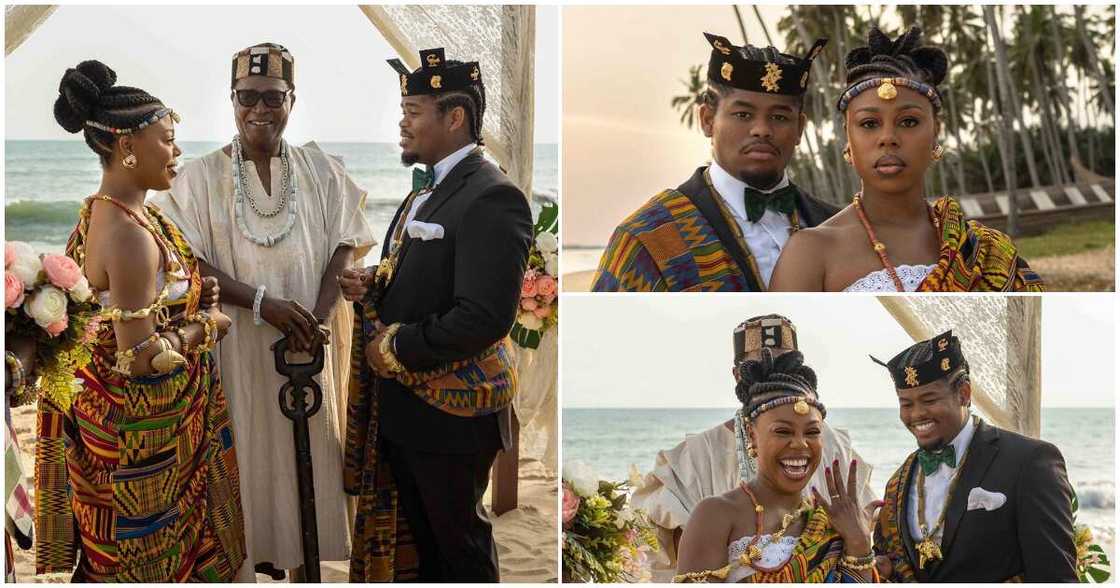 Snowfall TV Series: Wanda And Lee Rock Colourful Kente Outfits As They Pose With Ghanaian Actor David Dontoh Snowfall TV Series: Wanda And Lee Rock Colourful Kente Outfits As They Pose With Ghanaian Actor David Dontoh