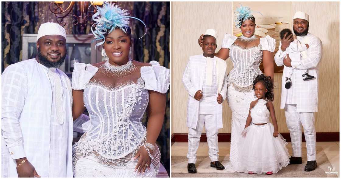 Photos of Tracey Boakye and her husband and children