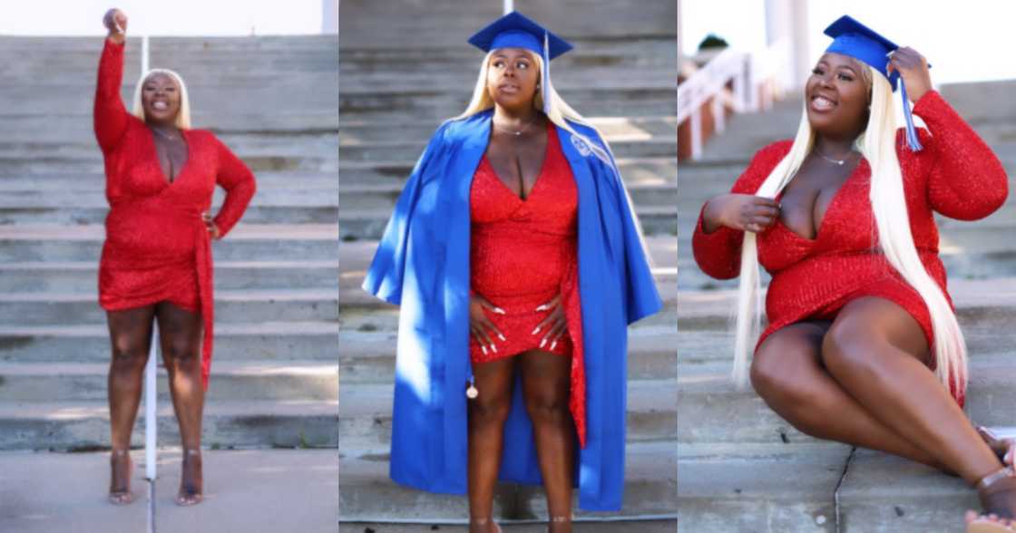 Smart and heavy: Lady heats up Twitter with her extra-large chest as celebrates bagging a degree Smart and heavy: Lady heats up Twitter with her extra-large chest as celebrates bagging a degree