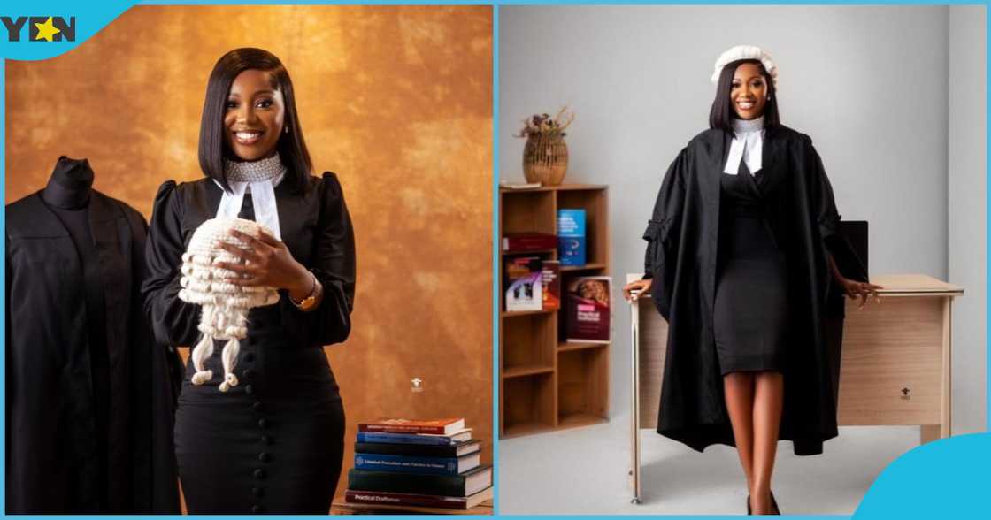 Photo a yong Ghanaian lawyer, Kezia Asiedua Sanie as she gets called to the Bar