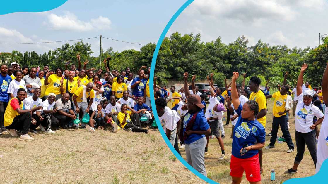 Accra Technical University staff and students during a health awareness exercise