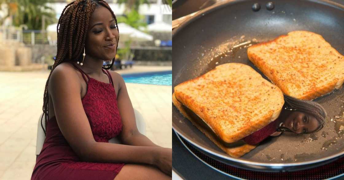 Pretty lady photoshopped into bread after she said "toast me please" on social media Pretty lady photoshopped into bread after she said "toast me please" on social media