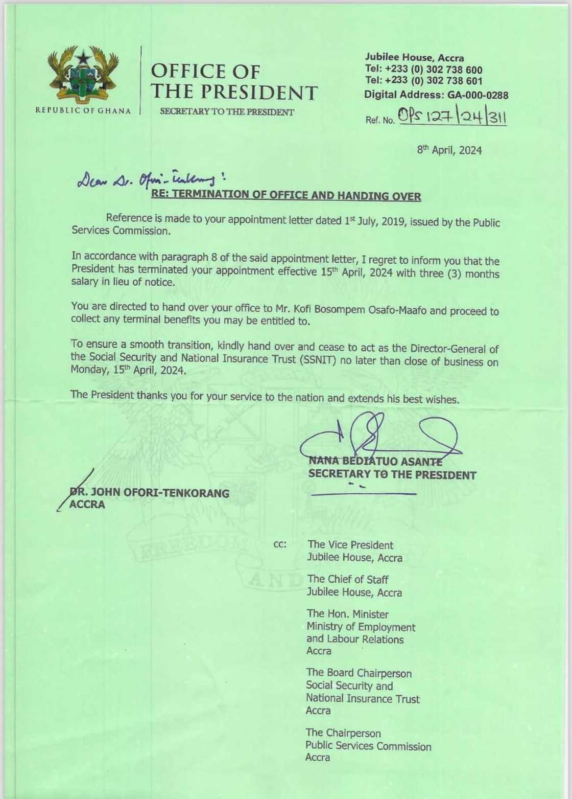 Akufo-Addo Shakes Up SSNIT, Names Osafo Maafo's Son As New Boss Akufo-Addo Shakes Up SSNIT, Names Osafo Maafo's Son As New Boss