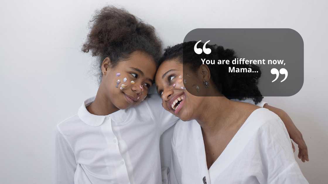 A mother talking with her daughter