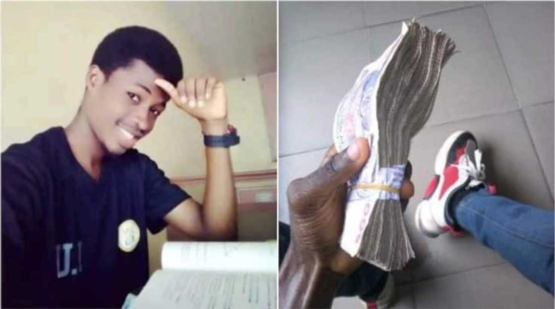 A stranger blessed him with N50,000. A stranger blessed him with N50,000.