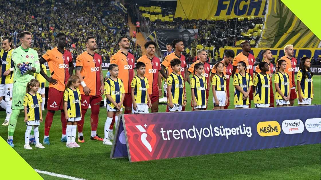 Fernando Muslera, Davinson Sanchez, Abdulkerim Bardakci, Kaan Ayhan, Gabriel Sara, Ismail Jakobs, Lucas Torreira, Dries Mertens, Victor Osimhen, Yunus Akgun, Baris Alper Yilmaz, Fenerbahce, Galatasaray, Ulker Stadium, Istanbul, Turkiye, Super Lig.