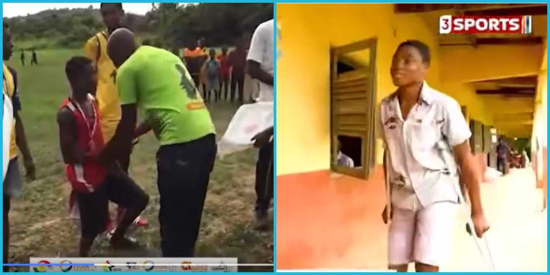 Physically challenged boy who is into high jumps Physically challenged boy who is into high jumps