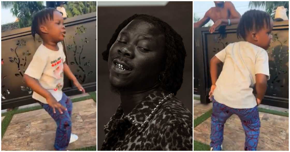 Stonebwoy and his son L Janam Joachim Satekla dancing Stonebwoy and his son L Janam Joachim Satekla dancing