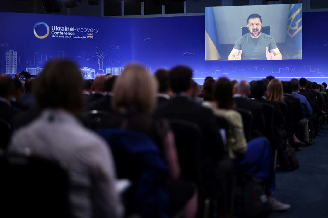 President Volodymyr Zelensky addressed the London conference on Ukrainian reconstruction President Volodymyr Zelensky addressed the London conference on Ukrainian reconstruction