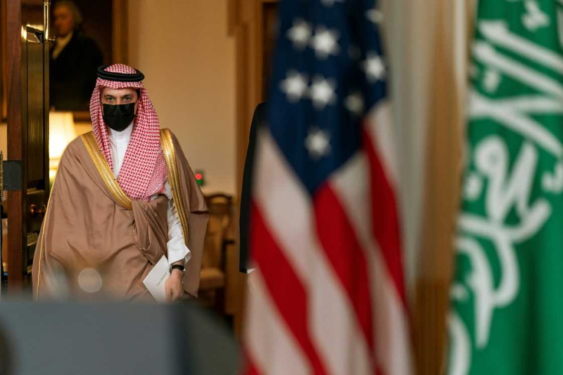 Saudi Minister of Foreign Affairs Prince Faisal bin Farhan Al Saud on a visit to the US State Department, October 14, 2020, in Washington, DC Saudi Minister of Foreign Affairs Prince Faisal bin Farhan Al Saud on a visit to the US State Department, October 14, 2020, in Washington, DC