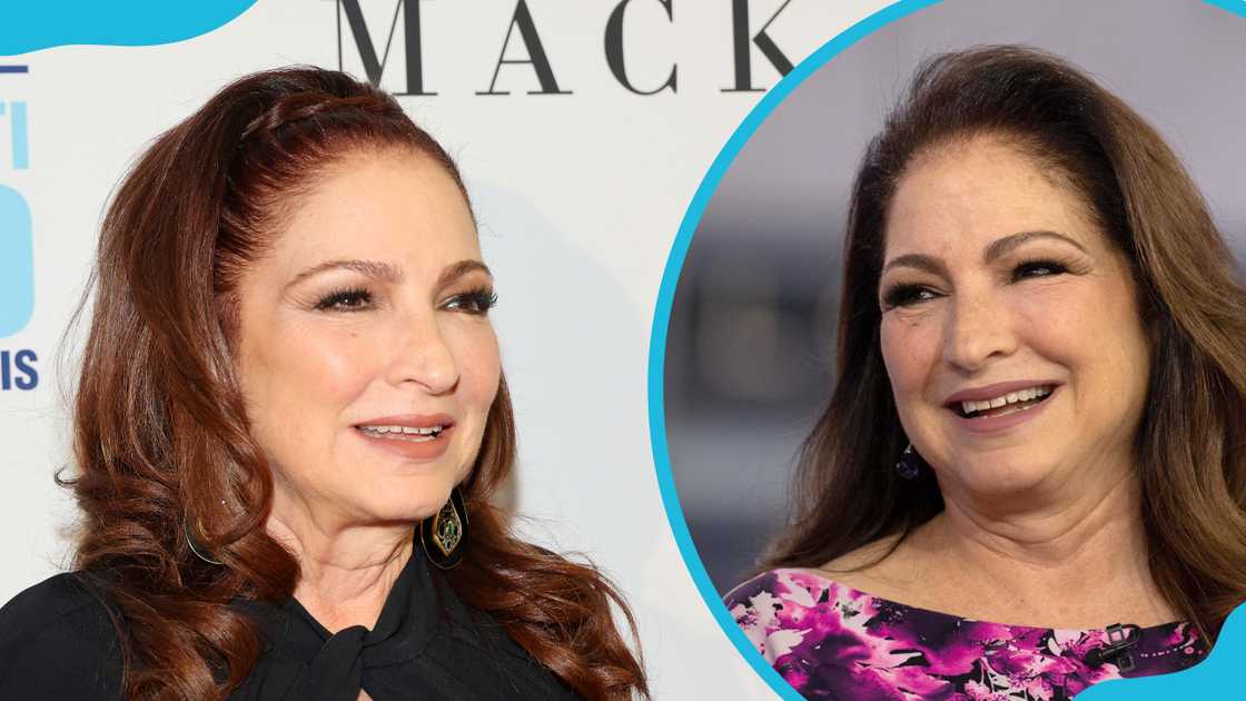 Gloria Estefan attends The Buoniconti Fund in New York City (L). She smiles facing away (R)