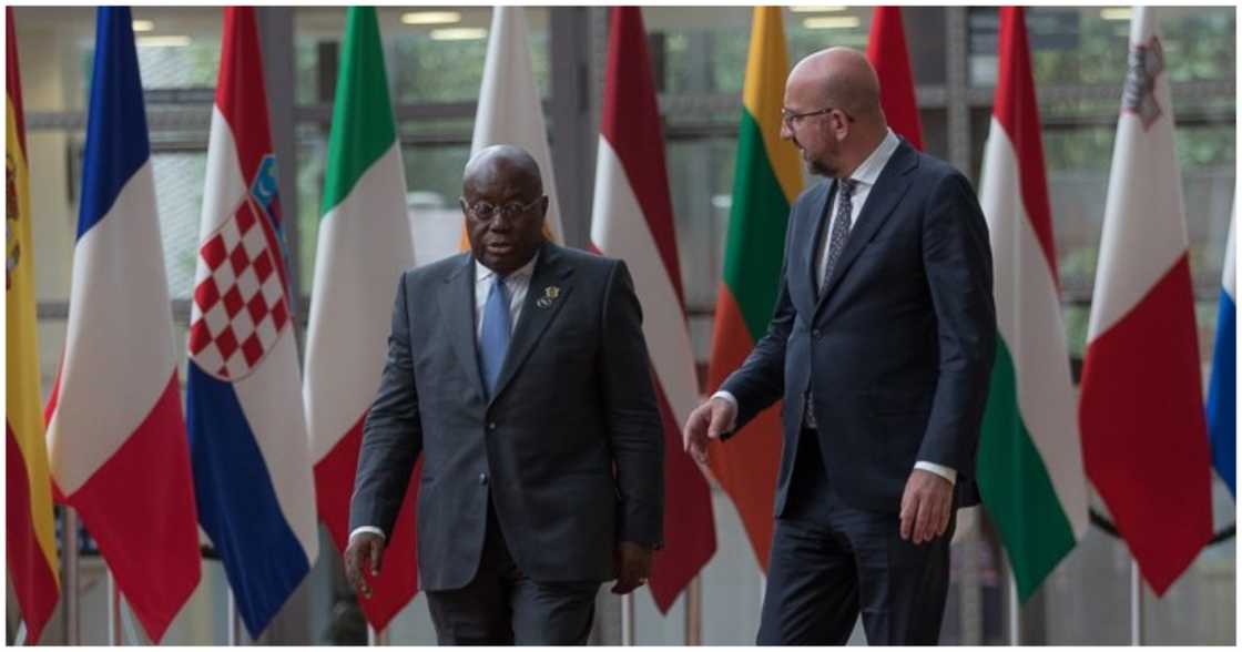Akufo-Addo at the Brussels forum. Akufo-Addo at the Brussels forum.