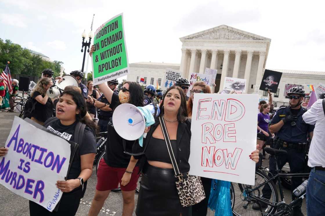 Anti-abortion demonstrators gather outside the US Supreme Court Anti-abortion demonstrators gather outside the US Supreme Court