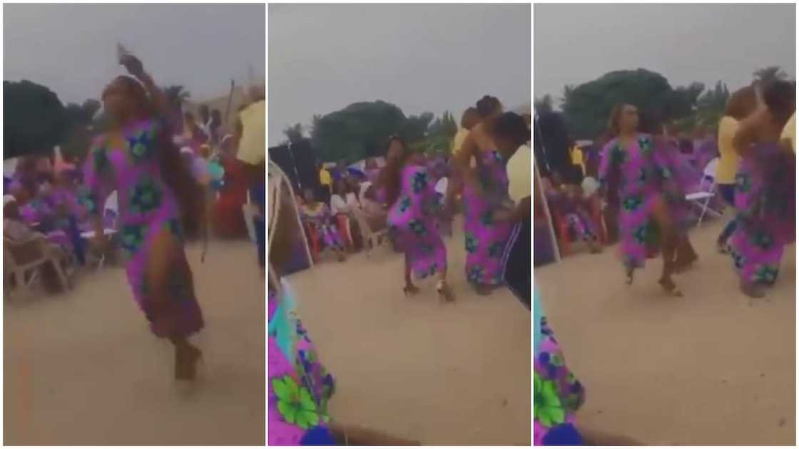 Dramatic Moment as Lady in High Heels 'Scatters' Dance Floor at Party, Twerk to Outmatch Others in Viral Video