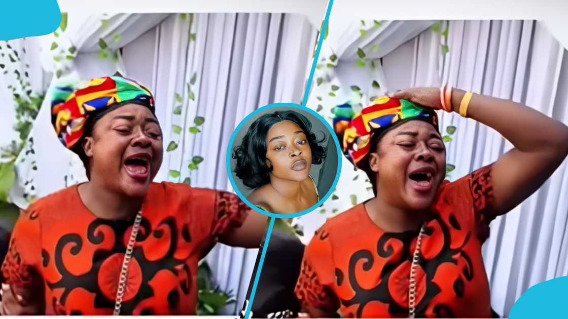 Young Adwoa Linda, Linda TikToker, Young Linda, Young Linda dead, Young Linda father, Berekum funeral, Young Linda weeps