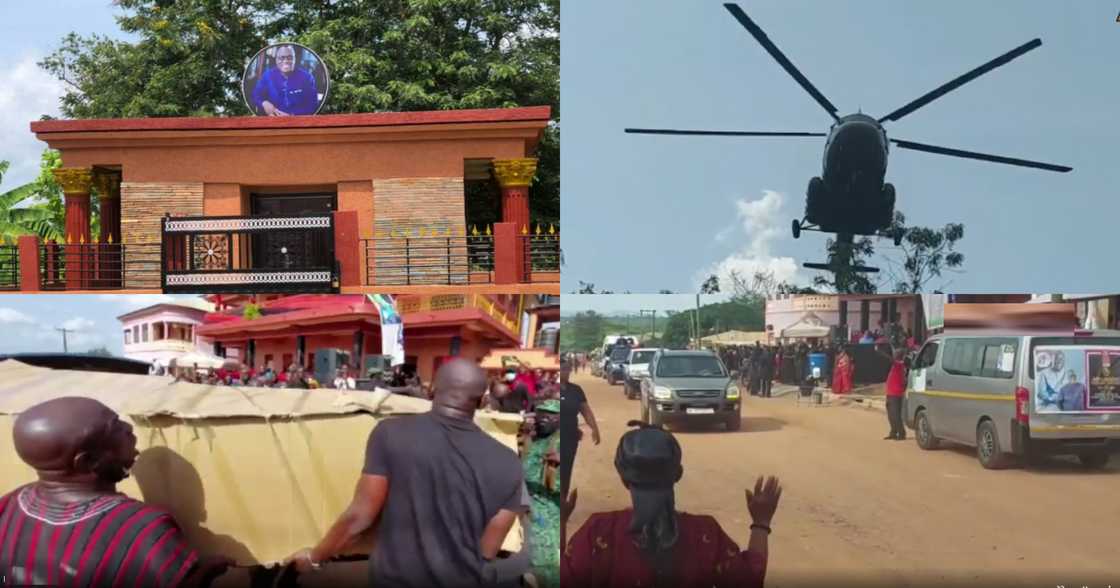 Video Of How Sir John's Body Was Flown In A Helicopter To His Hometown For Burial Stirs Reactions Video Of How Sir John's Body Was Flown In A Helicopter To His Hometown For Burial Stirs Reactions