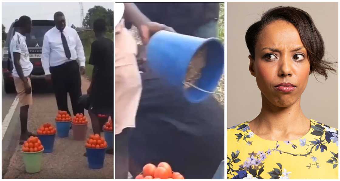 Ghanaian man gets scammed while purchasing tomatoes on the street Ghanaian man gets scammed while purchasing tomatoes on the street