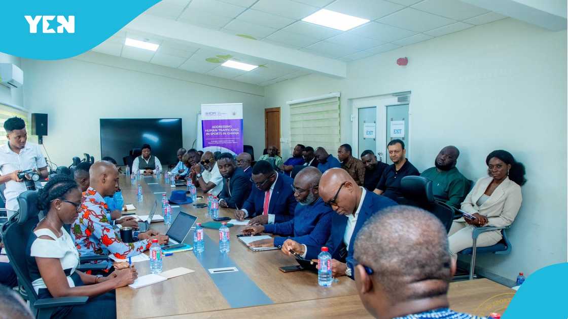 Sports Minister Kofi Adams met the higher-ups of the Ghana Football Association. Sports Minister Kofi Adams met the higher-ups of the Ghana Football Association.