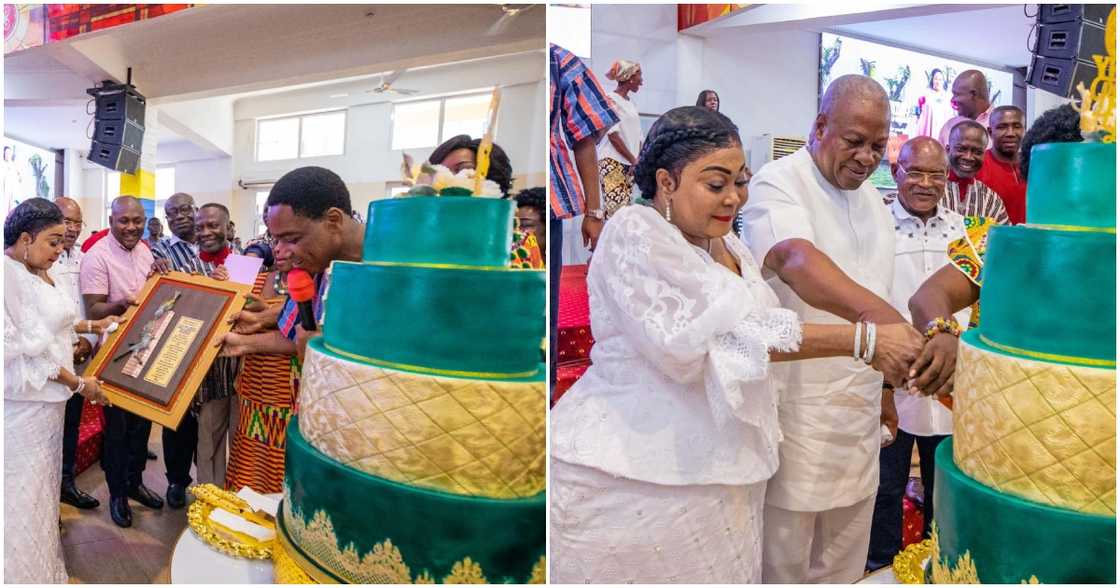 John Mahama shares surprise birthday cake for Lordina on Facebook. John Mahama shares surprise birthday cake for Lordina on Facebook.