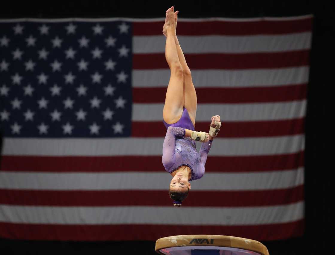 Olivia Dunne during her senior gymnastic career Olivia Dunne during her senior gymnastic career