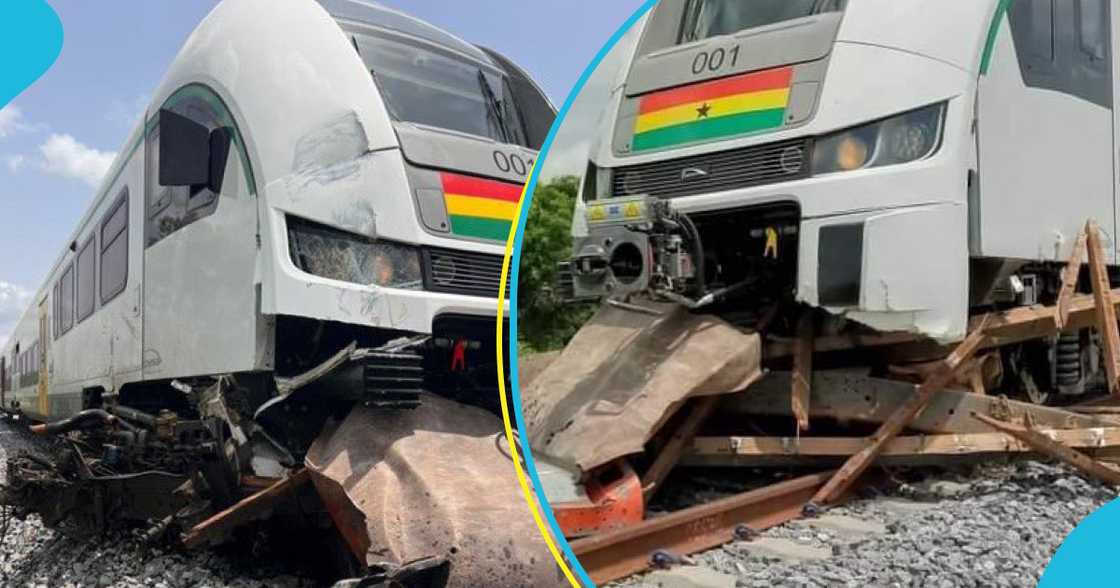 Train involved in road crash