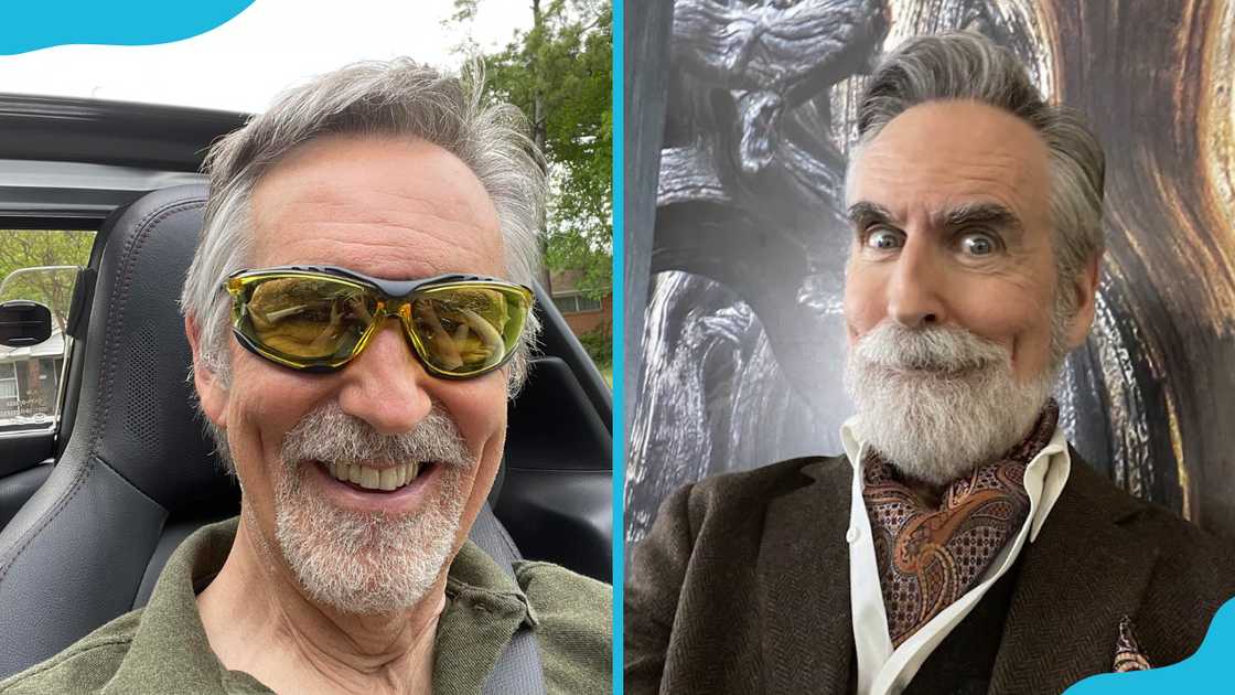 Bill Jenkins drives his car (L). He is posing for a photo (R) Bill Jenkins drives his car (L). He is posing for a photo (R)