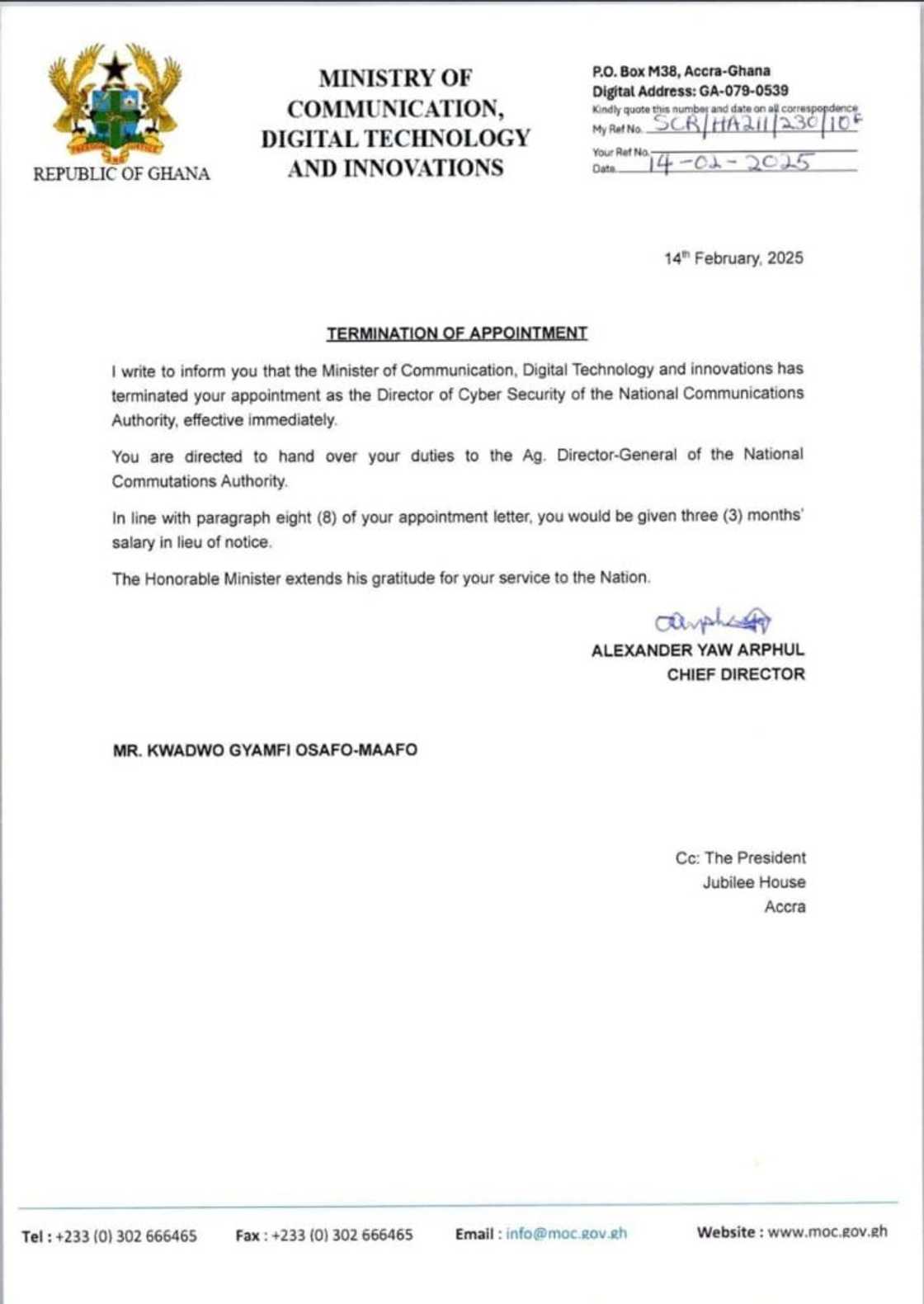 Sam George, NCA, Ministry Of Communications, Osafo-Maafo's Son, Sack Letter, Kwadwo Osafo-Maafo, Cyber Security Sam George, NCA, Ministry Of Communications, Osafo-Maafo's Son, Sack Letter, Kwadwo Osafo-Maafo, Cyber Security