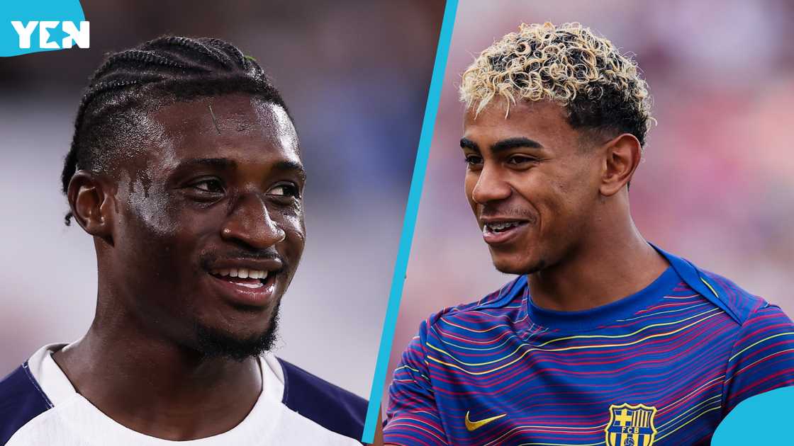 Mohammed Kudus and Lamine Yamal, Yamal goals and assist, Kudus goals and assist, Lamine Yamal Ballon d'Or, Kudus Tottenham stats, Lamine Yamal La Liga goals, Lamine Yamal Barcelona stats
