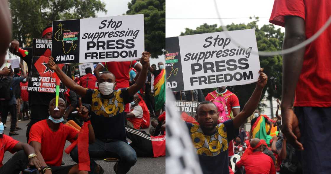 Joy FM's Gary Al-Smith fights for press freedom at #FixTheCountry demo; photos drop