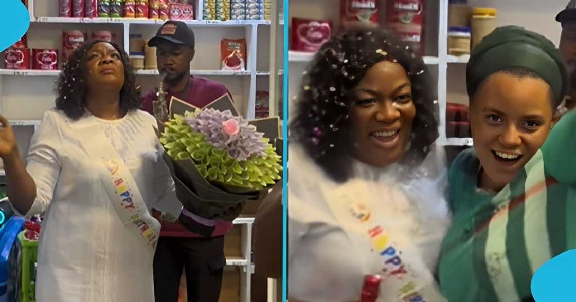 Ghanaian woman, break down, tears of joy, children, surprise, birthday Ghanaian woman, break down, tears of joy, children, surprise, birthday