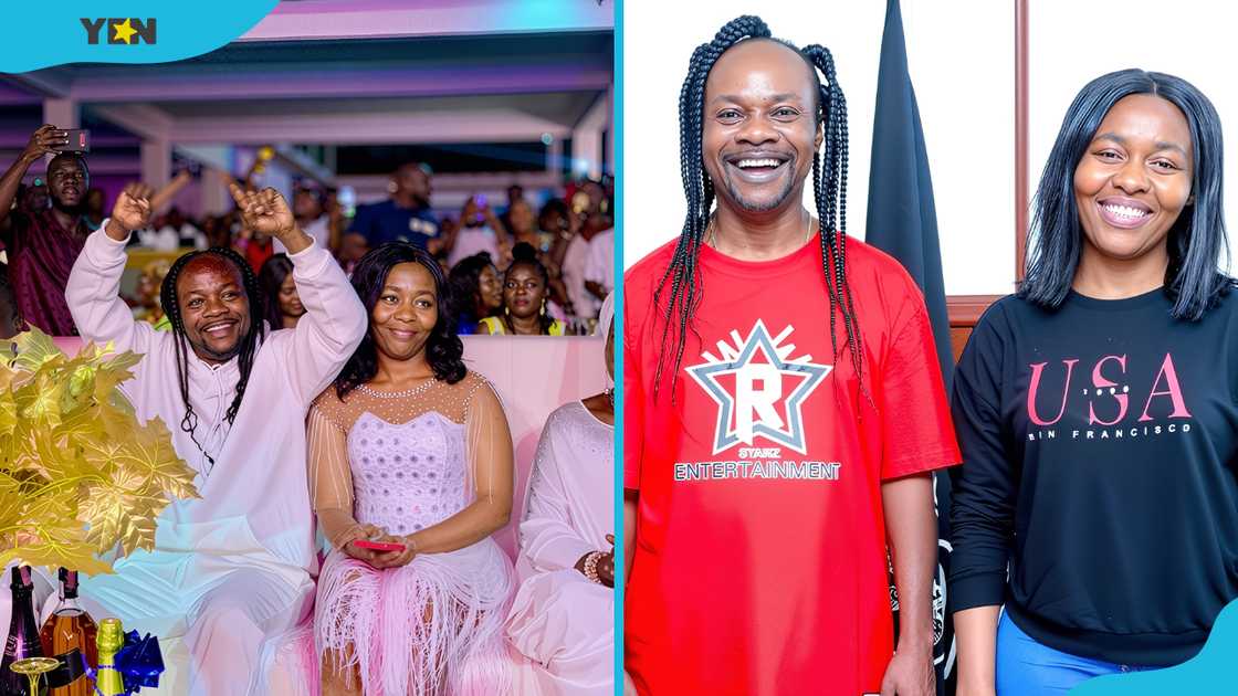 Odo Broni and Daddy Lumba pose together at separate events.
