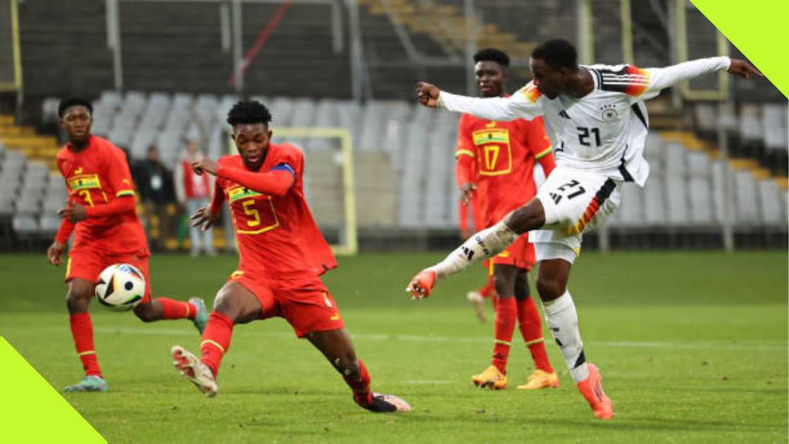 Ilyas Ansah scores twice as Germany U20 thumps Ghana U20 in an international friendly. Ilyas Ansah scores twice as Germany U20 thumps Ghana U20 in an international friendly.