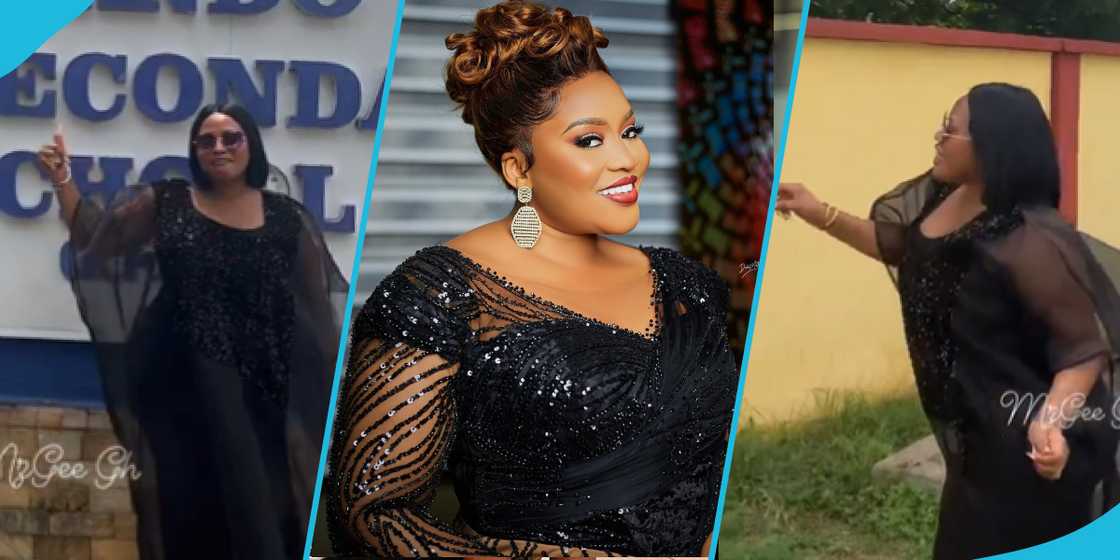 MzGee dances at her former secondary school MzGee dances at her former secondary school