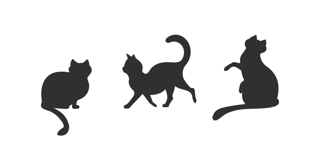 Set of cat silhouettes