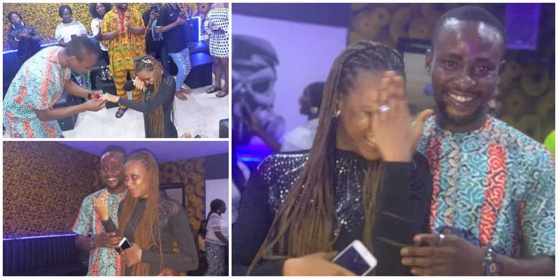 Cute photos as Nigerian lady goes on knees in public to accept man's proposal, says he is the man of the house Cute photos as Nigerian lady goes on knees in public to accept man's proposal, says he is the man of the house
