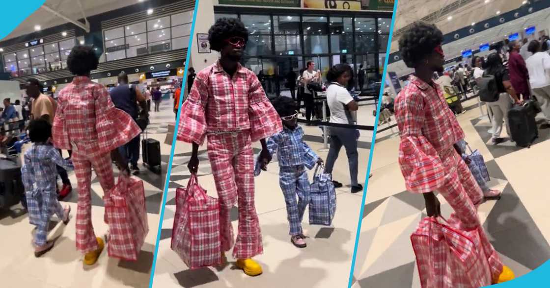 Fashion GodD caused a stir on social media when he and a little boy stepped out rocking Ghana Must Go outfits. Fashion GodD caused a stir on social media when he and a little boy stepped out rocking Ghana Must Go outfits.