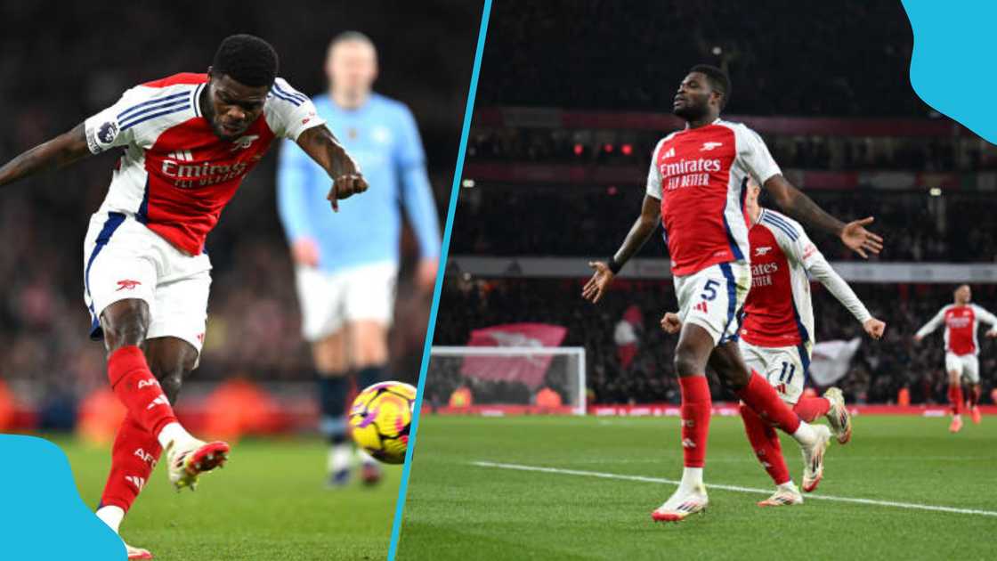 Thomas Partey shares excitement after Man City win. Thomas Partey shares excitement after Man City win.