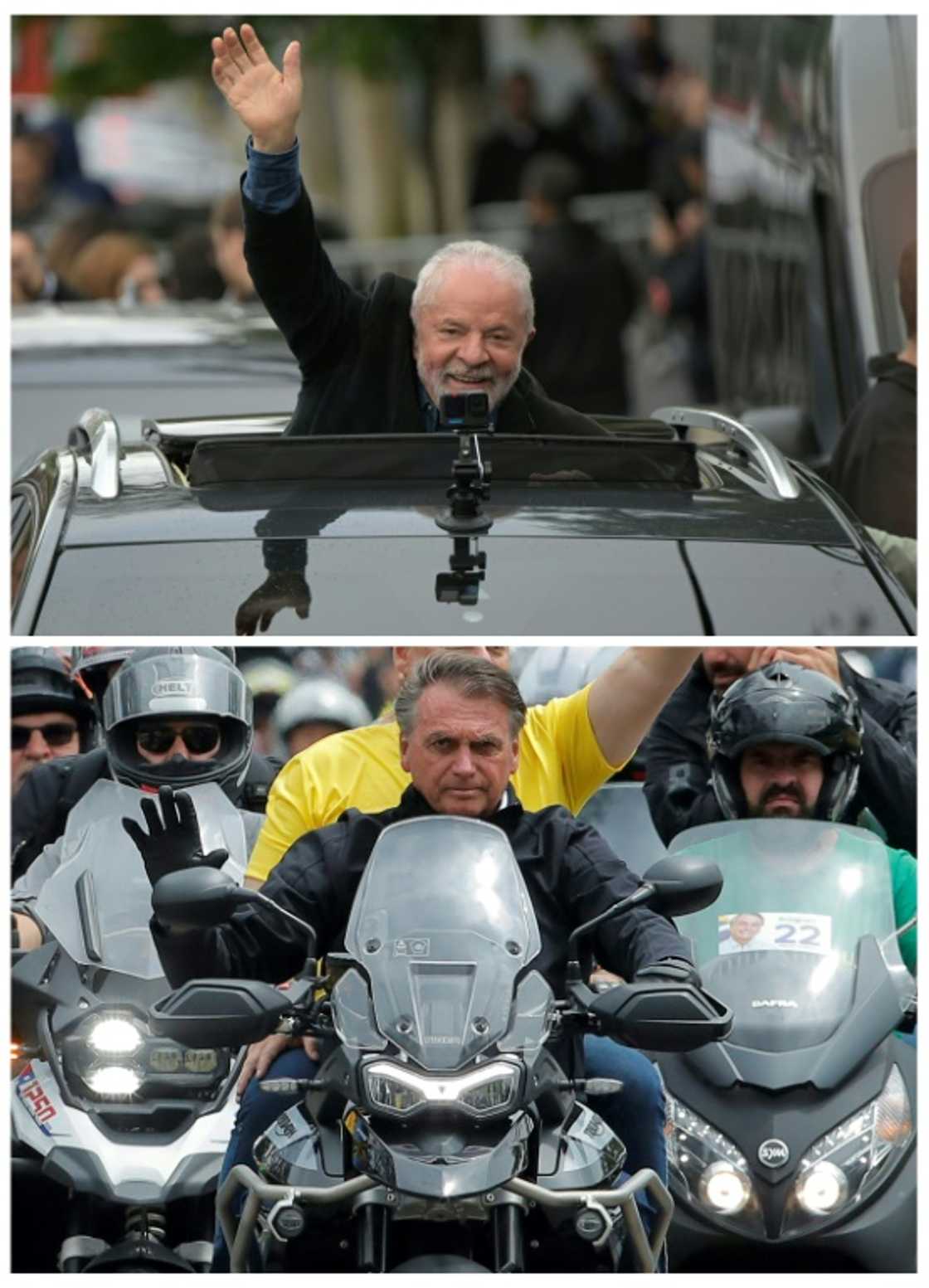Lula (top) and Bolsonaro have been criss-crossing the country in a gruelling, hard-fought campaign Lula (top) and Bolsonaro have been criss-crossing the country in a gruelling, hard-fought campaign