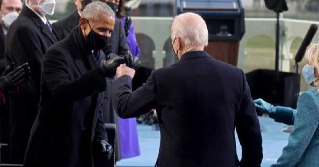 Joe Biden appears to be wearing bulletproof vest during highly guarded inauguration ceremony Joe Biden appears to be wearing bulletproof vest during highly guarded inauguration ceremony
