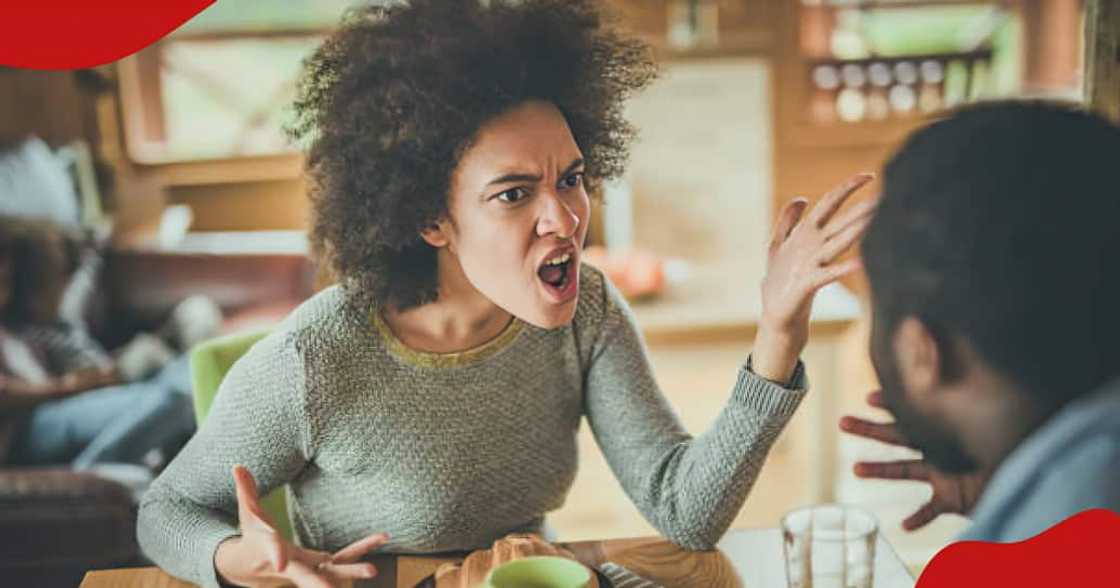 Young couple arguing in their house.