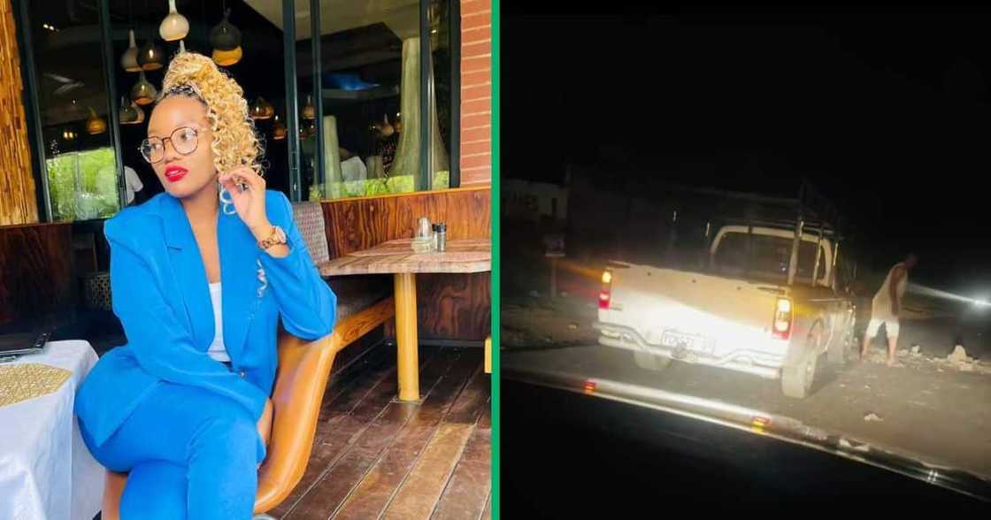 A TikTok video shows a woman with her father. A TikTok video shows a woman with her father.