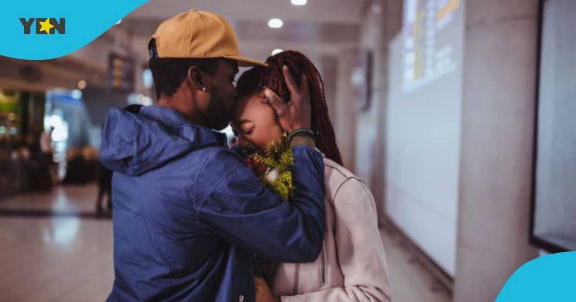 Ghanaian couple, reunite. separations, many years, Kotoka International Airport