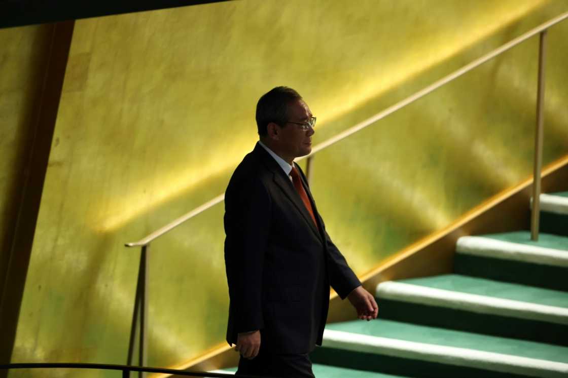 Chinese Premier Li Qiang arrives to speak at the United Nations General Assembly