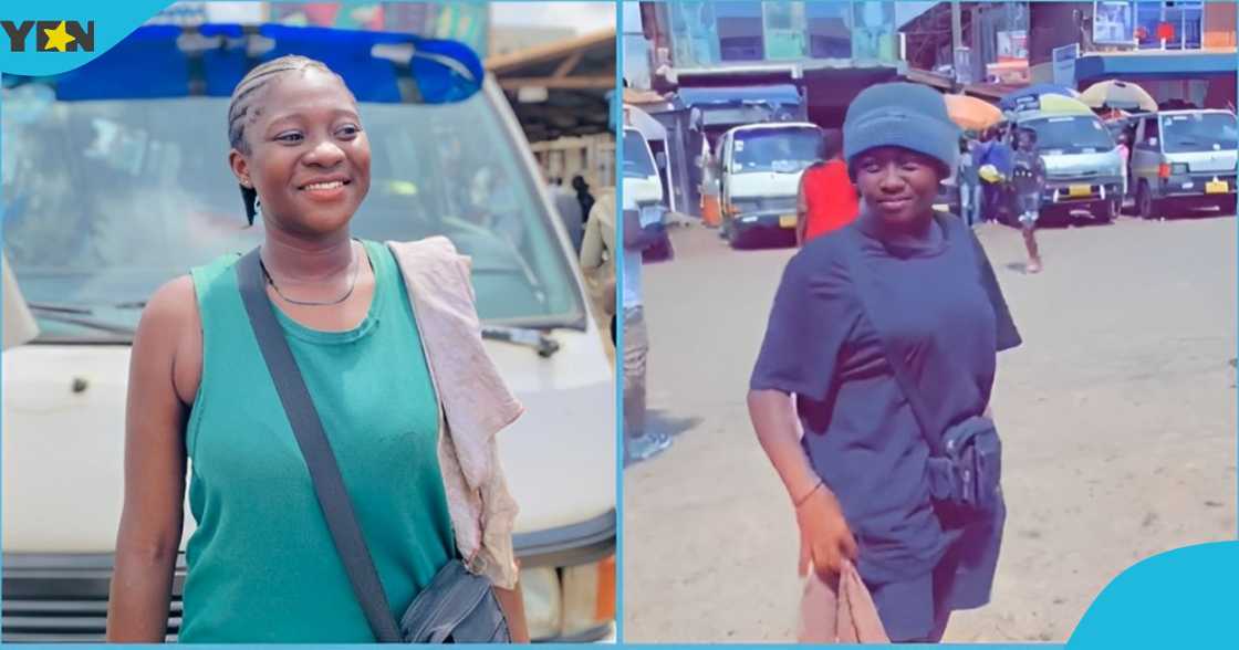 A photo of a Ghanaian lady who works as a bus conductor. A photo of a Ghanaian lady who works as a bus conductor.