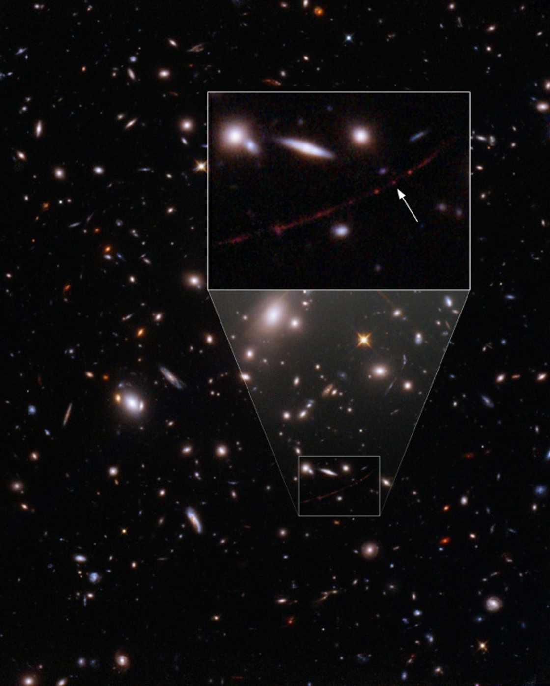 Webb will turn its instruments on distant stars like Earendel, seen in here in an image taken by Hubble Webb will turn its instruments on distant stars like Earendel, seen in here in an image taken by Hubble