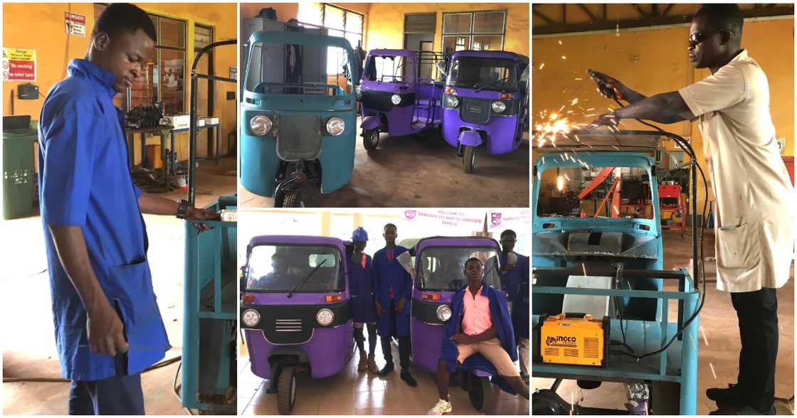 Ghanaian students build tricycle. Ghanaian students build tricycle.