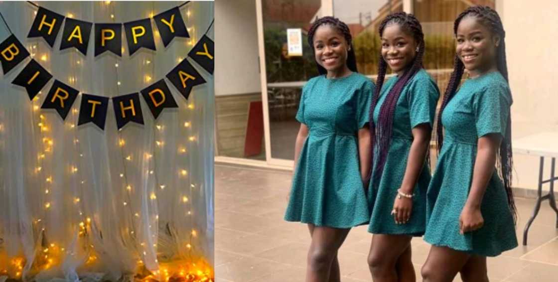 Young Ghanaian Female Triplets in Kumasi make many fall in love as they celebrate their birthday