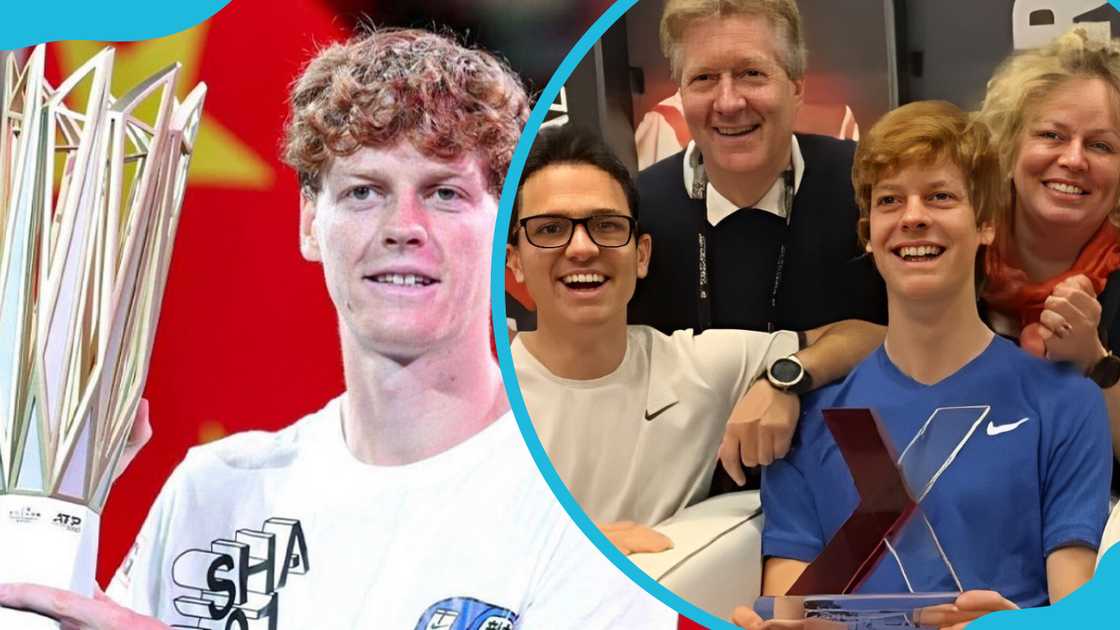 Jannik Sinner with his parents, Johann and Siglinde Sinner and his brother Marc Sinner Jannik Sinner with his parents, Johann and Siglinde Sinner and his brother Marc Sinner